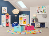 Kids Wall Mounted Bookshelf and Toy Storage Organizer for Playroom - White 96301122