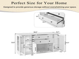 U-Style 58.3" Modern Buffet Sideboard with 4 Doors & 2 Drawers, Adjustable Shelves, Power Outlet, N711P437648K