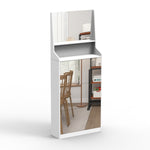 ZUN Shoe Cabinet with 3 mirrors,Shoe Storage Cabinet for Entryway,Vertical Shoe Cabinet for Front Door W760P196529