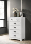 ZUN Cassini 31" White 5-Drawer Chest B061125422