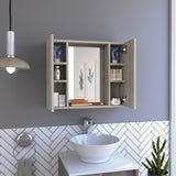 Artemisa Medicine Cabinet, Double Door, Mirror, One External Shelf -Light Gray B20092059