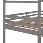 ZUN Twin Loft Bed with Slide, House Bed with Slide,Gray 99891079