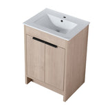 ZUN 24" Freestanding Bathroom Vanity with 2 Soft-Close Cabinet Doors ,Only Vanity without W99972838