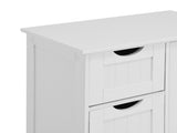 White Bathroom Storage Cabinet, Floor Cabinet with Adjustable Shelf and Drawers W40914883