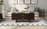 U-Can Modern Rectangle Coffee Table with Four Drawers, Two Side Hidden Storage Compartments, 47.2" N724P286418D