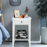 Two-layer Bedside Cabinet Coffee Table with Drawer White 28295654