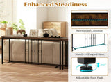 Industrial Sofa Table with Rustic Wood Top, 55" Narrow Console Table 175 LBS Capacity 79220654