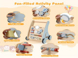 Multi-Functional Baby Activity Walker, Anti-O-Leg Design Wooden Walker with Storage for Toddlers 82574358