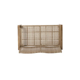 Outdoor Wicker and Acacia Wood Loveseat, Light Multibrown and Light Brown, 34'' H X 46.5'' W X 74229.00MLBRN