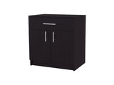 Wengue Kitchen Pantry in melamine with 2 doors and 1 drawer B062P290288