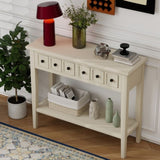 TREXM Rustic Console Table with Open Shelf, Rubber Wood Legs, Ideal for Entryways, Living Rooms, and N715P205077E