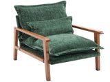 Cloud Shaped Indoor Leisure with Solid Wood Armrest & Solid Wood Frame, Chenille Fabric Accent 12027866