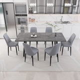 55.12-70.87" expandable rectangular dining table that can accommodate 4-6 people, equipped with 6 PU 94332350