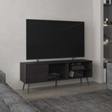 Vulcan 63" Wide Tv Stand with One Cabinet, Three Open Shelves, Cable Management, Living, Tv B070P254791