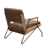 Cocoa and Matt Iron Accent Chair with Metal Leg B062P209154