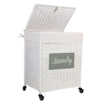 ZUN Laundry Hamper with Lid Laundry Basket with Handles Liner Bag Paper Woven Hampers for Laundry 00900287