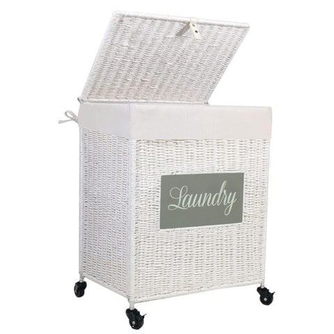 ZUN Laundry Hamper with Lid Laundry Basket with Handles Liner Bag Paper Woven Hampers for Laundry 00900287