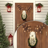 Lighted Christmas Wall Decor Reindeer Head, 39" Pre-lit 3D Rudolph Hanging Wreath for Front Door 30409245
