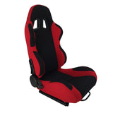 ZUN A Pair of Single Adjuster Double - Track Racing Seats Black And Red Nylon 05344982