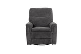 Man Wah Cozy Upholstered Swivel Recliner, Gun Metal B2707P311421
