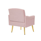 PINK velvet armchair with metal legs W58852197