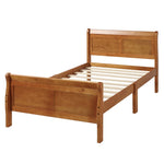 ZUN Wood Platform Bed Twin Bed Frame Mattress Foundation Sleigh Bed with Headboard/Footboard/Wood Slat WF192439AAL