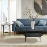 Round Coffee Table with Interchangeable Wood and Glass Top B03549008