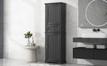 ZUN Tall Bathroom Storage Cabinet, Freestanding Storage Cabinet with Drawer and Adjustable Shelf, MDF WF312727AAB