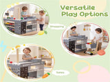 Gray Wooden Kids Supermarket Playset Vending Machine, 90.1778.74104.14cm Grocery Store Toy 33743547