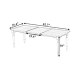 TOPMAX Vintage Traditional 82.7inch Extendable Dining Table with 23.6inch Removable Leaf, Natural N717P170406A