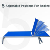 Patio Chaise Lounge Set, 3 Pieces Adjustable Backrest Pool Lounge Chairs Steel Textilene Sunbathing W1859109869