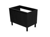 36 Inch Bathroom Vanity Cabinet Without Sink - Black Freestanding Fluted Vanity With Doors, W3520P582867