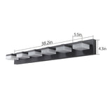 (Same as W1340110609/L2015) Modern 6-Light Black LED Vanity Mirror Light Fixture For Bathrooms And W1340P206830