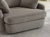 40.55"W Swivel Accent With 2 Thorw Pillows 360 Degree Swivel Round Sofa Modern Oversized Arm W1298P202214