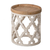 23" Large Distressed White Side Table W2078125380