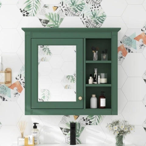 ZUN 30'' x 28'' Wall Mounted Bathroom Storage Modern Bathroom Wall Cabinet with Mirror,Medicine WF318452AAF