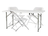 4ft Foldable Lift Patio Plastic Table White 36998812