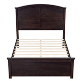 ZUN Farmhouse Wooden Platform Full Size Bed with Curl Design Headboard and Footboard for Teenager, WF530030AAP