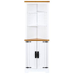 ZUN Corner Cabinet Dresser cabinet barcabinet Corner Bathroom Cabinet with 2 Doors and 3 Tier Shelves W679126462