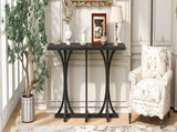 U-Style 59.8'' Wooden Console Table with Oak Veneer Top,Farmhouse Entryway Table with Rubber Wood N711P295300B