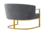 Modern Accent Chair Cozy Armchair Upholstered Reading Chair with Gold Metal Frame Living Room, N763P360688E
