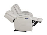BENZ LED & Power Reclining Loveseat Made With Faux Leather in Ice Beige G150109058