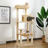 ZUN Luxury Cat Tree Cat Tower with Sisal Scratching Post, Cozy Condo, Top Perch, Hammock and Dangling 35162292