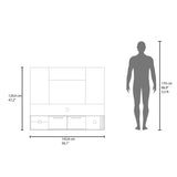 Vance 56" Wide Floating Entertainment Center with Two Cabinets , Four Shelves, Cable Management B200P286965