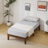 Basic bed frame, painted pine wood, brown, twin size, 189*96.5*30.5cm, wooden bed, single bed 66496405