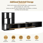 ZUN ON-TREND 74.8''-126'' Extendable TV Stand with 3 Tier Bookshelves for TVs up to 110'', Adjustable WF531669AAB