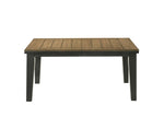 ZUN 1pc Contemporary Style Dining Rectangular Table with18" Leaf Tapered Block Feet Wheat Charcoal B011138070