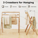 Teak Wood Towel Rack Foldable 93584914