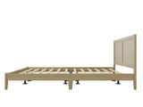 Solid Wood Platform King Bed With Rattan N758P197688N