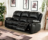 ZUN ACME Zuriel Motion Sofa, Black Synthetic Leather LV52285